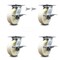 Service Caster 6 Inch Nylon Caster Set with Roller Bearing 4 Brake and 2 Swivel Lock SCC SCC-35S620-NYR-SLB-BSL-2-SLB-2 - alternate 3